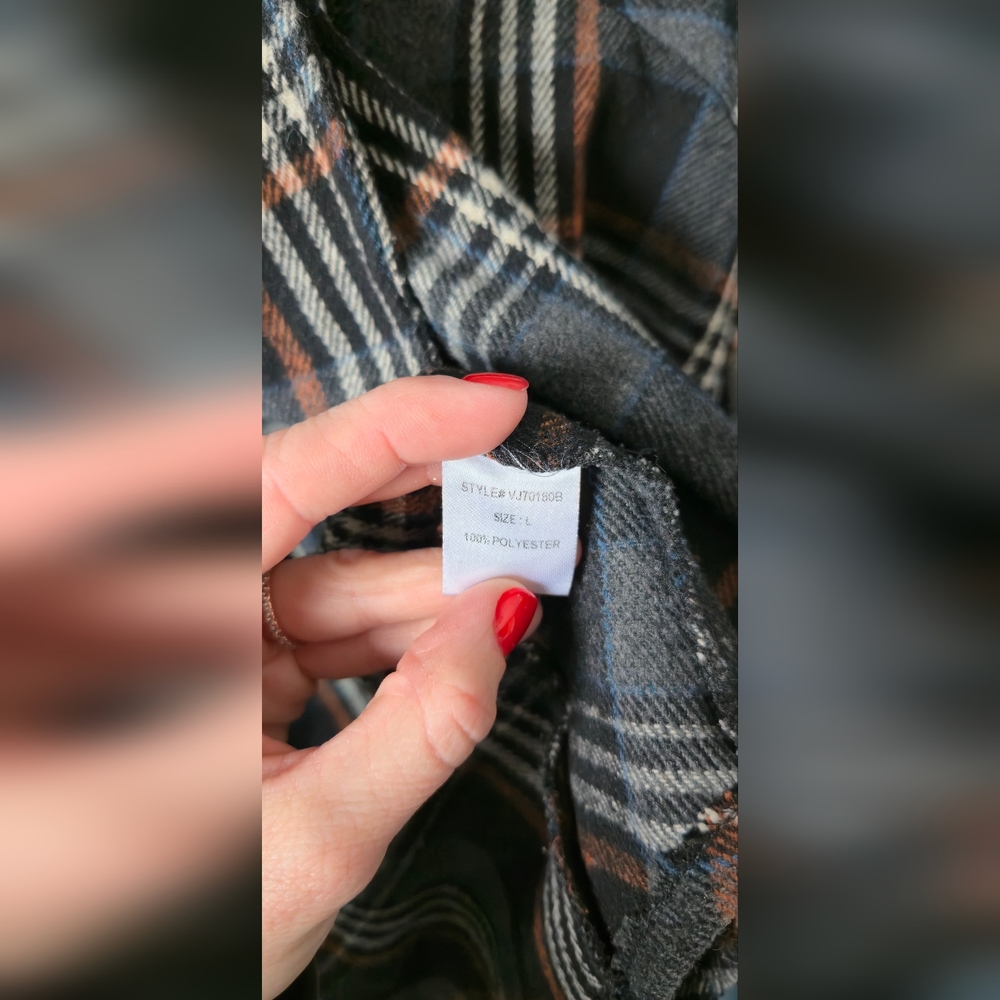 Plaid Button Down Shirt - Navy and White - Picture 3 of 4